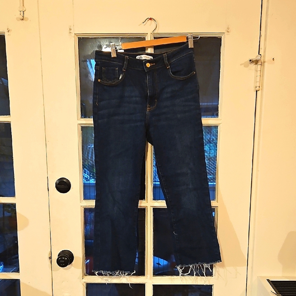 Dark Denim Zara Cropped Jeans